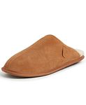 Fireside by Dearfoams Men's Warwick Water Resistant Shearling Scuff Slipper, Chestnut, Numeric_11