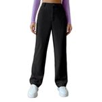 Women's Wide-Leg, high-Waist Pants Soft and Stretchy Fabric for a Loose, Comfy fit, Making Them Perfect for Casual and Everyday use [Black,