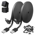 Uogw 2 Pack 30FT Power Cable Compatible with WYZE Cam Pan V3, USB to 90 Degree Micro USB Extension Charging Cable for WYZE Cam Pan V3,L-Shaped Flat Power Cord (Black)