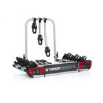 Atera 022695 Strada Sport 3 car bike rack, car tow-bar rack with lights – for 3 bikes, e-bikes – Black Edition