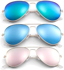 Pro Acme Aviator Sunglasses for Men Women Classic Polarized UV400 Protection 58MM 3PCS(Green Mirrored/Blue Mirrored/Pink Mirrored)