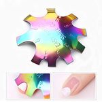 Rainbow Oval Shaped Easy French Tips Manicure Edge Trimmer Pink & White Smile Line Cutter 1-9 Sizes UV Gel Acrylic Nail Art Tool, NAT189-FC04