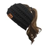 Winter Knitted Headband - Women Chunky Knit Headbands Crochet Braided Hair Band Ear Warmer Crochet Head Wraps Cable Knitted Turban Hairband (Black-4)