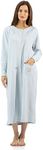 Casual Nights Women's Long Quilted Robe House Dress - Blue - Medium