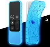 Fintie Protective Case for Apple TV 4K 5th, 4th Gen Remote - CaseBot (Honey Comb Series) Lightweight (Anti Slip) Shock Proof Silicone Cover for Apple TV Siri Remote Controller, Sky Blue-Glow