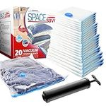 Spacesaver Premium Vacuum Storage Bags. Hand-Pump for Travel! Double-Zip Seal and Triple Seal Valve! Vacuum Sealer Bags for Comforters, Blankets, Bedding, Clothing! (5 Small, 5 Med, 5 Large, 5 Jumbo)