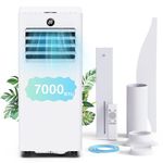 Air Conditioning Unit 7000BTU, Portable Air Conditioner with Installation Kit, 2 Control Ways, Low Energy, Timer, Digital Display, 4 IN 1 Ventilation Conditioning Cooling Fan for Home, Office, Room