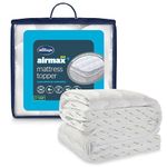 Silentnight Airmax 800 Double Mattress Topper - Extra Thick Deep Fitted Mattress Enhancer with 8cm Thick Cushioning, Mesh Sides to Increase Airflow and Elasticated Straps - Double, 190x135cm