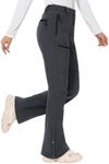 Hiauspor Womens-Snow-Ski-Pants-Fleece-Lined-Water-Resistant Insulated Thermal Flare Warm for Snowboard Winter Hiking(Grey, 4, 31")