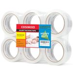 6-Pack No Noise Silent Packing Tape 2.4mil x 1.88" x 55 Yards, Industrial Heavy Duty Packaging Tape for Packing Shipping Moving and Storage