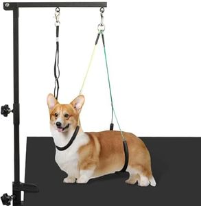 Dog Grooming Arm - 35" Dog Grooming Table Arm with Clamp and Post, Loop Noose, No Sit Haunch Holder Grooming Restraint for Small & Medium Dogs (Black)