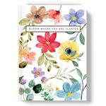 LAURET BLANC Hardbound12Months Undated Planner- A5 Size, 12 Monthly Spreads, 52 Weekly Spreads, Habit Tracker, Utility Pages (Bloom Where You Are Planted.)