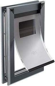 MAVRICFLEX Heavy Duty Dog Door with Double Sliding Lock Panel, Energy Efficient Rugged Aluminum Large Dog Door, Easy Installation, Magnetic Flap Dog Door for Large Dogs Up to 100lbs