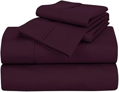 Royale Linens Set di lenzuola in rasatello di cotone 100% a 400 fili, set di lenzuola, resistente alle rughe e allo sbiadimento (viola deserto, gemello)