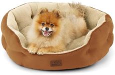 Bedsure Dog Beds for Small Dogs - Round Cat Beds for Indoor Cats, Washable Pet Bed for Puppy and Kitten with Slip-Resistant Bottom, 25 Inches, Terracotta