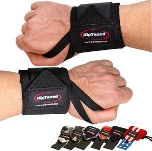 Rip Toned 18” Wrist Wraps - Wrist Straps for Weightlifting - Lift Better, Protect Wrist Pain - Adjustable, Durable, Machine Washable - Wrist Brace for Weightlifting - USPA Endorsed for Men & Women