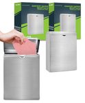 Alpine Sanitary Napkin Receptacle – 2 pack Wall Mounted Tampon Holder For Bathroom Provides Clean & Odor-Free Restroom for Home, Office & Public Restrooms (Stainless steel) 2 pack