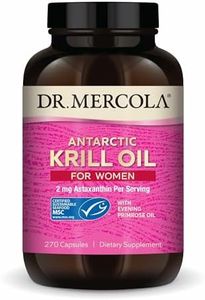 Dr. Mercola Krill Oil for Women - 2 mg Astaxanthin - MSC Certified Sustainable - Supports Brain, Skin & Immune Systems - with Omega-3s - Non-GMO, Gluten-Free & Soy-Free - 270 Capsules (30 Servings)