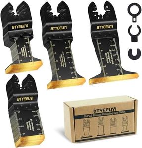 18 PCS Titanium Oscillating Tool Blades Metal Cutting, Universal Multitool Blades for Metal Wood Plastic, Multi Tool Blades Kits Fit Dewalt Ryobi Milwaukee Rockwell Fein,Gifts for Men