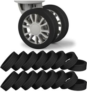 Luggage Wheel Silicone Protector Cover 16 pcs, Trolley Wheel Cover Silicone Shock Absorption Wheel Cover for Trolley Bag Suitcase Wheel Cover Silicone Spinner Wheel Bag/Chair Black (Pack of 16)