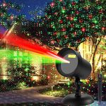 YFAIN Christmas Laser Lights Outdoor, Motion Christmas Projector Lights Outdoor Waterproof, Landscape Spotlight Red & Green Xmas Stars Show Lights for Indoor Holiday Decor for House, Party, Garden