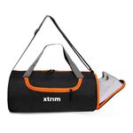 Xtrim Duffle Bags, Gym Bags for Men and Women, Mini Sports Bag, Kit Bag, Small Travel Bag for Men, Duffle Bag for Gym with Shoe Compartment (Black and Orange)