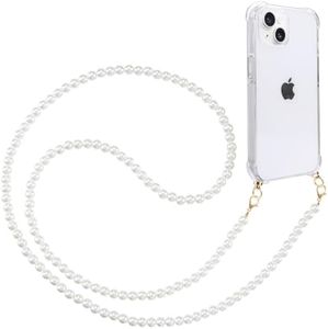 Pnakqil Funda Silicona con Cuerda para Apple iPhone 11 6.1", Suave Transparente TPU con Correa Collar Cordon de Perlas Cadena Choque Antigolpes Bumper Transparente Case de Cuello Niña