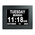 Dementia Clock for Seniors-Large Display Digital Clock with Day and Date for Elderly-8 Alarm Option & Auto-Dimming Alzheimers Clock