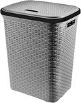 Plastic Laundry Basket Laundry Hamper washing baskets for laundry rattan laundry basket (Grey)