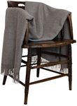 Classic lightweight alpaca blanket made of 100% baby alpaca fibre woven sofa blanket bedspread cuddly blanket (grey)