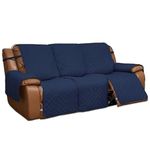 Easy-Going Loveseat Recliner Cover, Reversible Couch Cover for Double Recliner, Split Sofa Cover for Each Seat, Furniture Protector with Elastic Straps for Kids, Dogs, Pets (3 Seater, Navy)