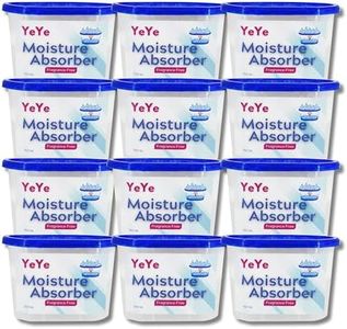 YeYe Moisture Absorber Pack of 12 | Powerful Dehumidifier & Moisture Eliminator for Home, Closet, Bathroom, & Kitchen | Unscented & Portable (500ml)