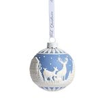 Wedgwood Christmas Deer Bauble Ornament, 3.2"