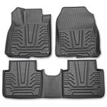 Richeer Floor Mats Compatible with 2017 2018 2019 2020 2021 2022 CRV, Black Heavy Duty TPE All Weather Protection Floor Mat Liner 1st and 2nd: Front Left and Right & Rear with Full Set Liners