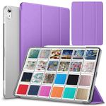 DuraSafe Cases for iPad PRO 12.9 3 Gen 2018 [ iPad 12.9 Inch 3rd ] A1876 A2014 A1895 A1983 Trifold Hard Smart PC Translucent Back Cover - Purple