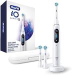 Oral-B iO Series 8 Electric Toothbrush with 2 Replacement Brush Heads and Travel Case, Rechargeable Toothbrush, Whitealabaster