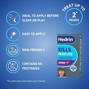 Hedrin Treat & Go Lice Treatment Spray, 60ml