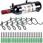 IN HOME DECOR Wall Mounted Wine Racks - Red Wine Bottle Display Holder, Metal Hanging Wine Rack Organizer for Beverages/Liquor Bottles Storage (Pack of 6)