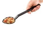 Solid Buffet Spoon, Solid Serving Spoon - Black Plastic - 13" - 1ct Box - Met Lux - Restaurantware