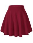 Zeagoo Womens High Waisted Skirt Pleated Skater Tennis Skirt for Girls Sports Mini Skirt Party Skirt Wine Red