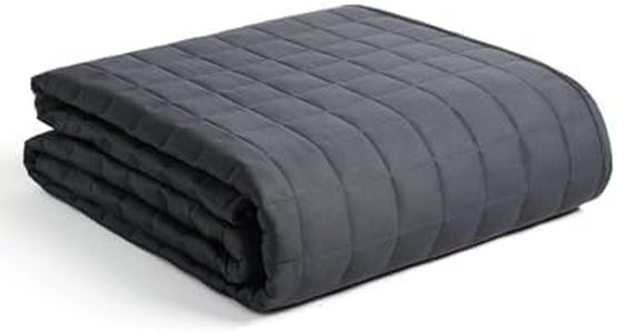 YnM Weighted Blanket, 100% Oeko-Tex Certified Cotton Material with Premium Glass Beads (Dark Grey, 122CM x 183CM 6.8kg), Suit for One Person Use on Twin & Full Bed