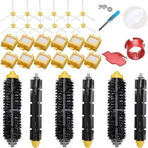 LOVECO Replacement Filter and Brush Kit for iRobot Roomba 700 Series 760 770 780 790,(Accessory Kit Include 3 Bristle and Flexible Beater Brush,12 Filter,12 Side Brush,2 Cleaning Tool)