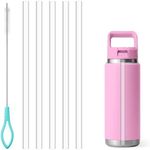 Diumepo Straws for Yeti Rambler Bottle, 5 Pcs Replacement Straws for YETI Rambler 12 oz, 18oz, 26oz, 36oz, 64 oz Insulated Bottle, Accessories for Yeti, Cleaning Brush