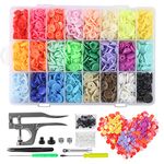 MSDADA Snaps Buttons and Snap Pliers, 400 Sets 24-Colors Plastic Snaps Fasteners Kit and Tool, Plastic Snaps for Clothing,Sewing, Crafting, Diaper