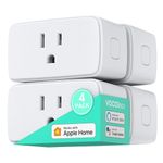 VOCOlinc Smart Plug, Mini WiFi Outlet Socket Works with HomeKit Alexa Google Home Nest Hub, Voice Control, Remote Access, Timer, No Hub Required, 15A 1800W 2.4GHz Network 4 Pack