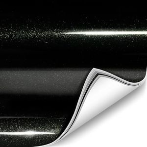 ColorFusion by VViViD, Gloss Metallic Black Dry Apply PPF Vinyl Car Wrap Roll 1ft x 5ft