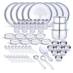 LiMETRO STEEL Limetro Stainless Steel Leaves Dinner Set (57 Pieces,Serves 8)…