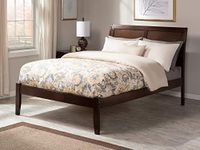 Atlantic Furniture Portland Queen Bed with Open Foot Rail, Antique Walnut Finish