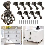 WMLBK 10Pcs Vintage Cabinet Drawer Drop Knobs Cupboard Wardrobe Door Pull Handles, Drawer Dressing Table Closet Bookcase, Handles Hardware Knobs for Furniture Drawer Wardrobe