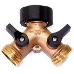 2wayz 2 Way Brass Hose Splitter. Super Heavy Duty Connector Will Keep You Dry as a Bone & Get the Job Done! Rubber Shut Off Valves Included Fits ¾â€ Hoses. Metal Tap Diverter Y Valve Never Leaks!